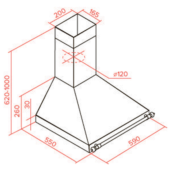 Вытяжка 60 см Teka DOB 60 VANILLA/латунь