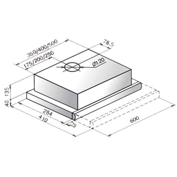Вытяжка встраиваемая в шкаф 60 см Teka LS 60 ANTHRACITE / латунь