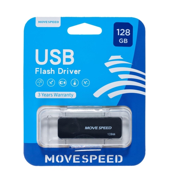 Флэш диск USB MOVESPEED USB3.0 128GB U2PKHWS3-128GB черный