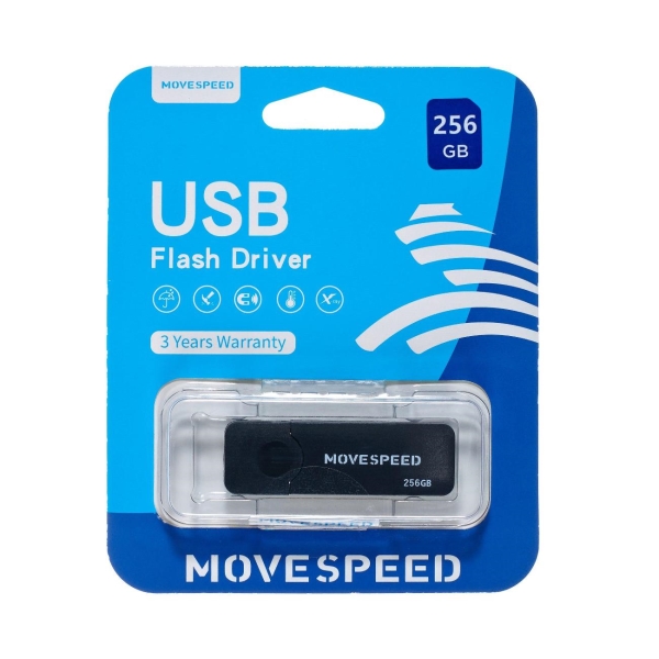Флэш диск USB MOVESPEED USB3.0 256GB U2PKHWS3-256GB черный