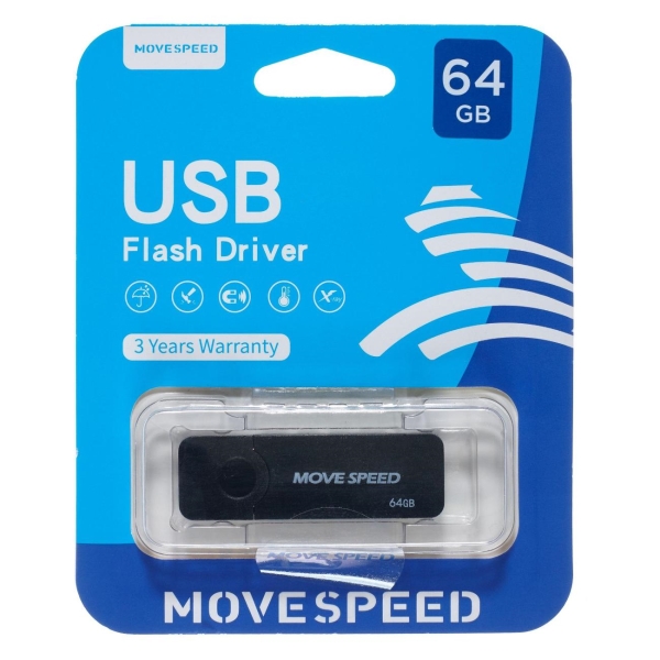 Флэш диск USB MOVESPEED USB3.0 64GB U2PKHWS3-64GB черный