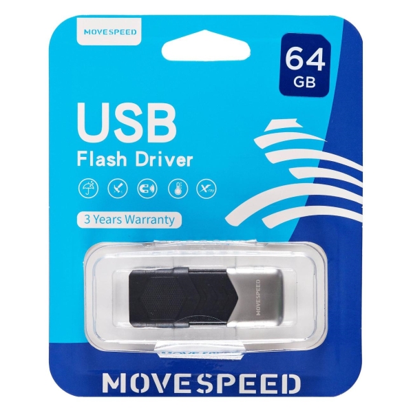 Флэш диск USB MOVESPEED USB3.0 64GB YSUKS-64G3N серебристый