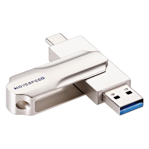 Флэш диск USB MOVESPEED USB3.0/Type-C 256GB YSULDP-256G3S серебристый
