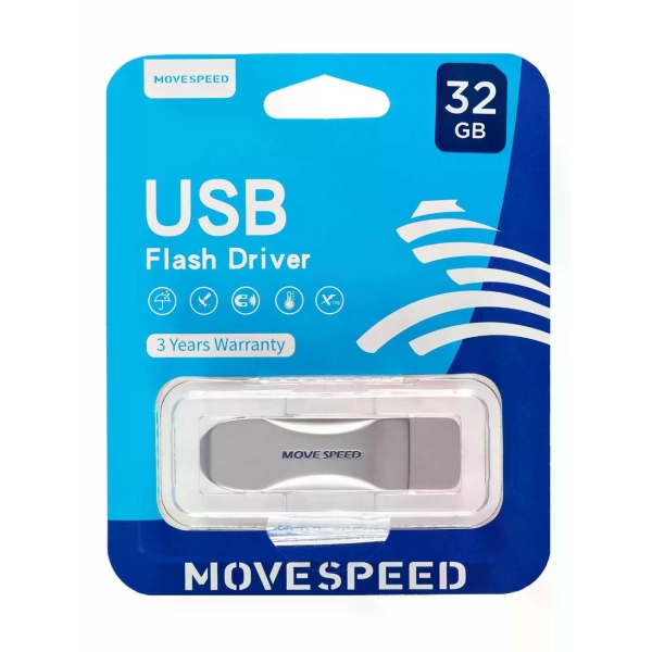 Флэш диск USB MOVESPEED USB3.0 32GB YSULSP-32G3S Silver