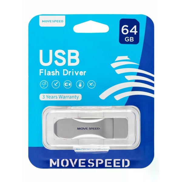 Флэш диск USB MOVESPEED USB3.0 64GB YSULSP-64G3S Silver