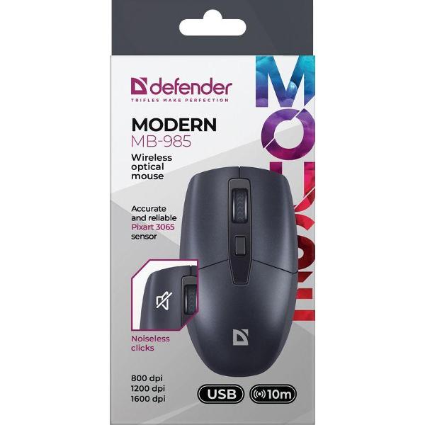 Мышь беспроводная Defender Modern MB-985 черный