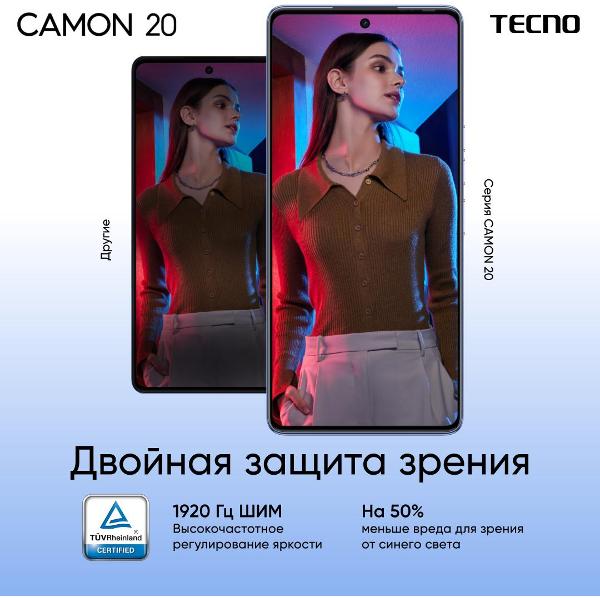 Смартфон Tecno Camon 20 8/256GB Black