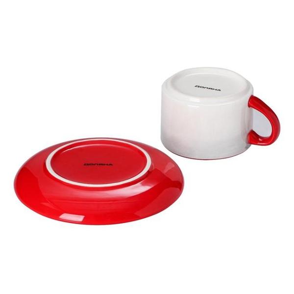 Чайный набор Доляна 6249614 белый/красный