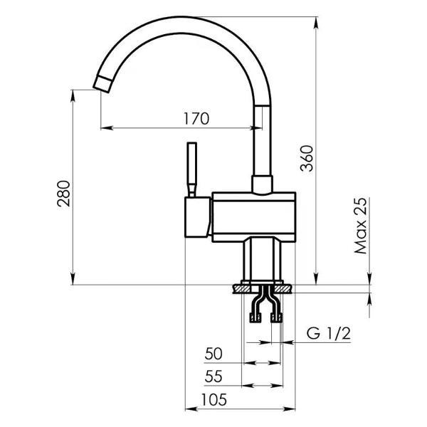 Смеситель Granula ST-31 Графит