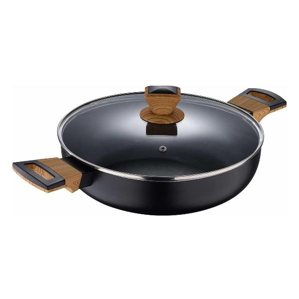 Сковорода Bergner Earth Black 28 см с крышкой