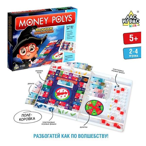 Игра настольная Лас Играс KIDS 4505535 Money Polys магические приключения