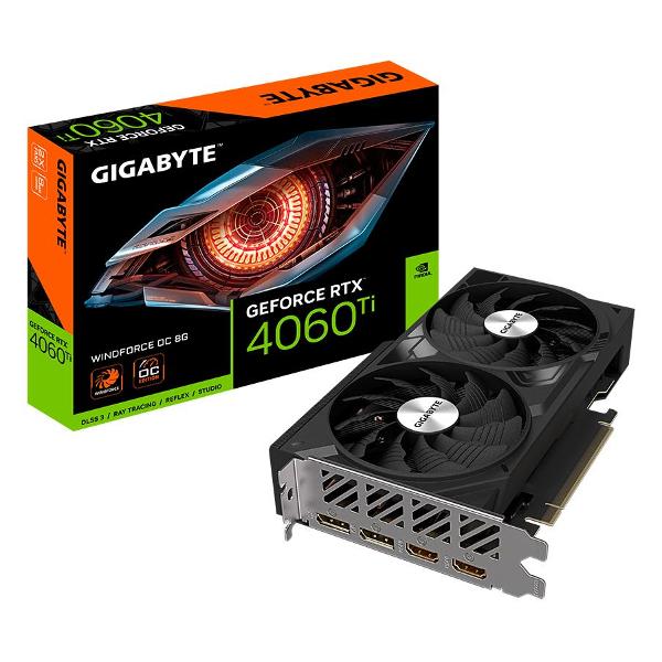 Видеокарта GIGABYTE NVIDIA GeForce RTX 4060 Ti WindForce OC 8GB (GV-N406TWF2OC-8GD)