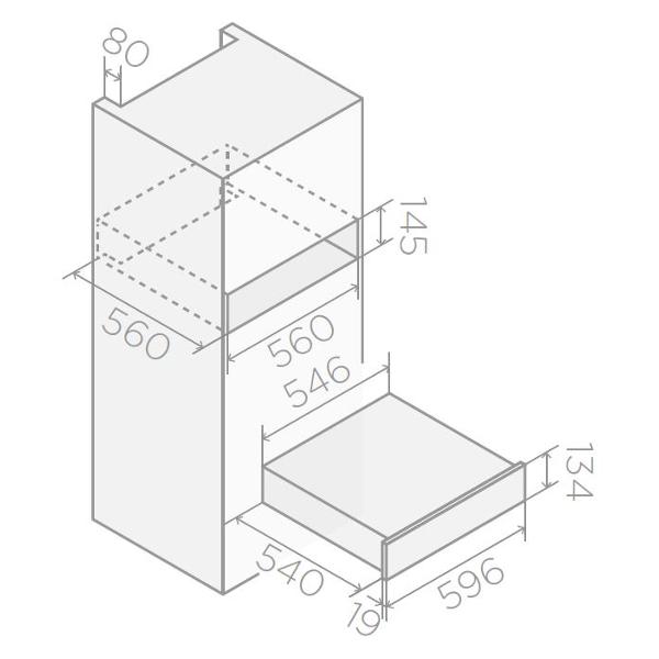 Встраиваемый подогреватель для посуды Elica VIRTUS WARM DRAWER 60 PP BL