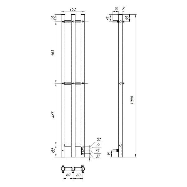 Полотенцесушитель электрический Point Деметра PN12821B