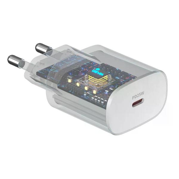 Сетевое зарядное устройство Devia Smart Series PD Quick Charger Set With Type-C Cable 25W,белый