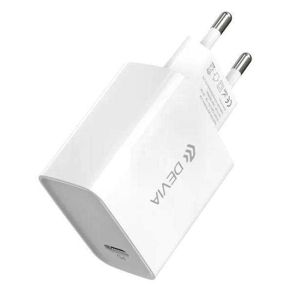 Сетевое зарядное устройство Devia Smart Series PD Quick Charger, Type-C, 20W, белый