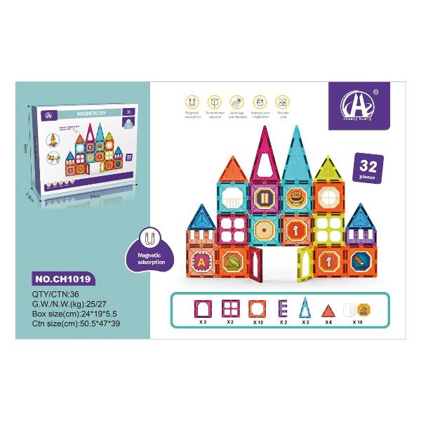 Конструктор ДИНАТОЙС СM 4025 Магнитный (32 детали)