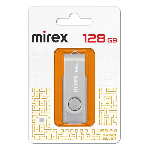Флэш диск USB Mirex SWIVEL SILVER 128GB 13600-FMUSI128