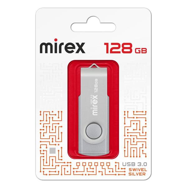 Флэш диск USB Mirex SWIVEL SILVER 128GB USB3.0 13600-FM3SS128