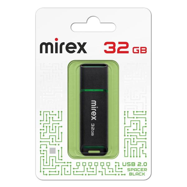Флэш диск USB Mirex SPACER BLACK 32GB 13600-FMUSBK32