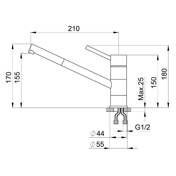 Смеситель Granula 0010 черный