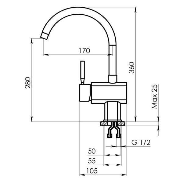 Смеситель Granula ST-31 Графит