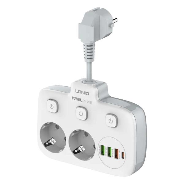 Удлинитель LDNIO 2 розетки 2500W SE2435