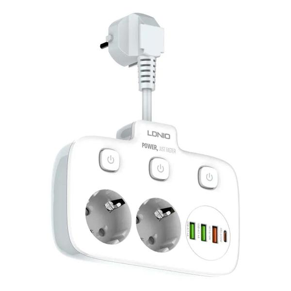 Удлинитель LDNIO 2 розетки 2500W SE2435