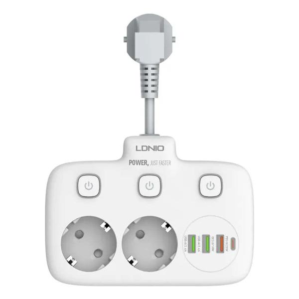 Удлинитель LDNIO 2 розетки 2500W SE2435