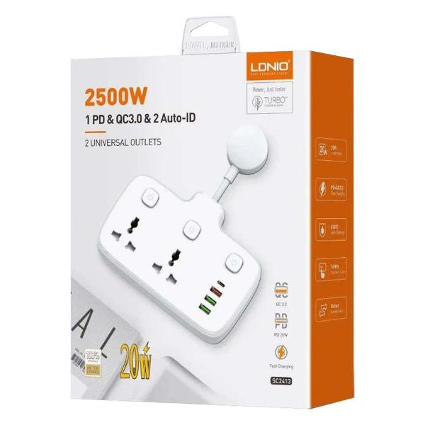 Удлинитель LDNIO 2 розетки 2500W SC2413