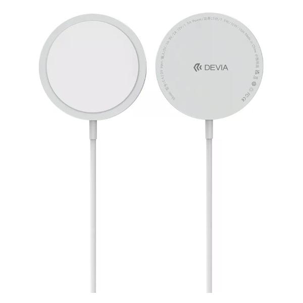 Беспроводное зарядное устройство Devia Magnetic Wireless Charger белый