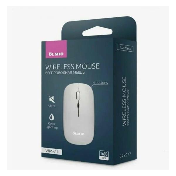 Мышь беспроводная Olmio WM-21 белый