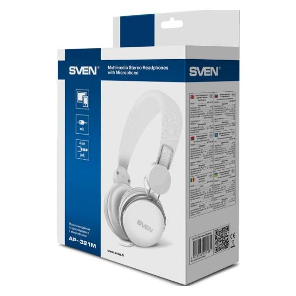 Наушники накладные Sven AP-321M белый