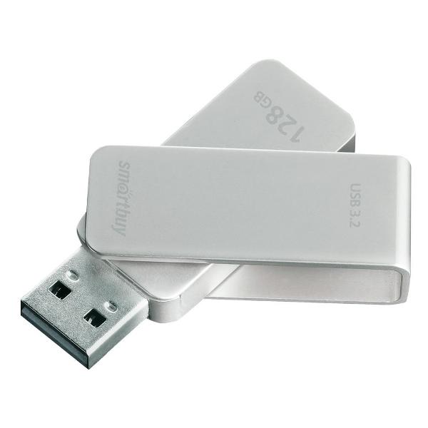 Флэш диск USB Smartbuy USB3.0/3.2&nbsp;Gen.1&nbsp;128GB&nbsp;M1&nbsp;Metal&nbsp;Grey&nbsp;(SB128GM1G)