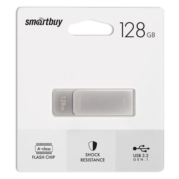 Флэш диск USB Smartbuy USB3.0/3.2&nbsp;Gen.1&nbsp;128GB&nbsp;M1&nbsp;Metal&nbsp;Grey&nbsp;(SB128GM1G)