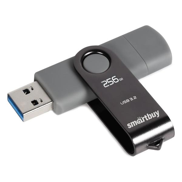 Флэш диск USB Smartbuy USB3.0&nbsp;256GB&nbsp;Twist&nbsp;Dual&nbsp;Type-C/Type-A&nbsp;(SB256GB3DUOTWK)