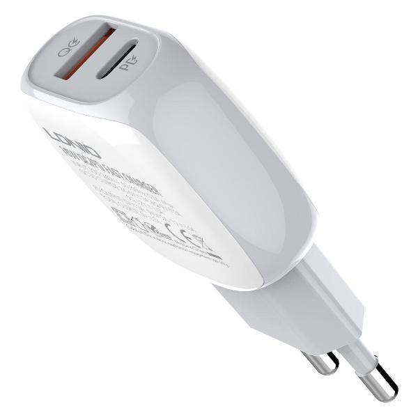 Сетевое зарядное устройство LDNIO A2313C + Кабель Lightning -Type-C