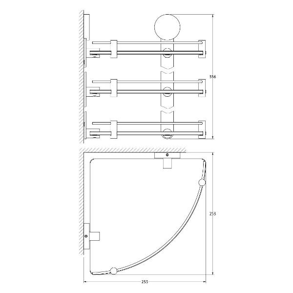Стеклянная полка Artwelle HAR 041