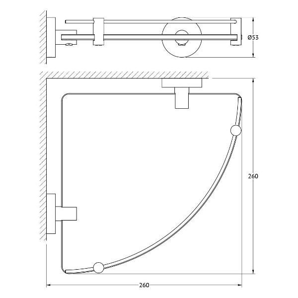 Стеклянная полка Artwelle HAR 039