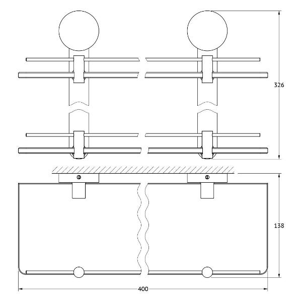Стеклянная полка Artwelle HAR 037
