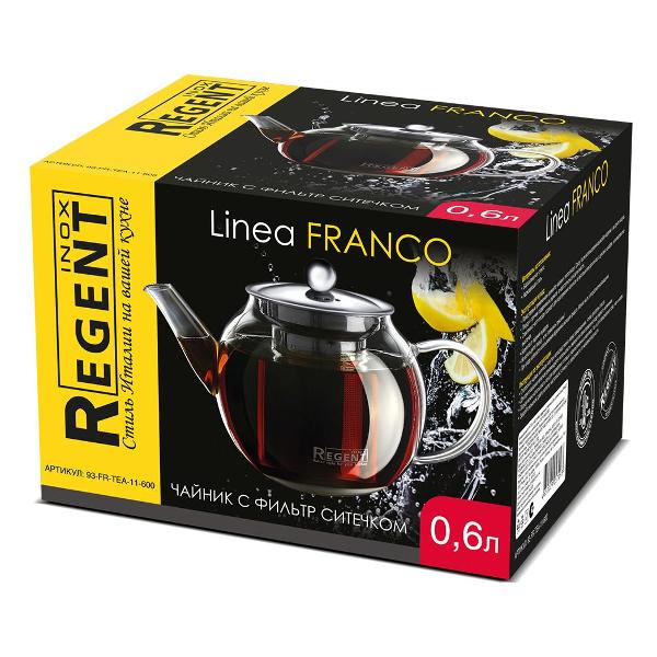 Чайник заварочный 0.6л c ситечком REGENT inox FRANCO