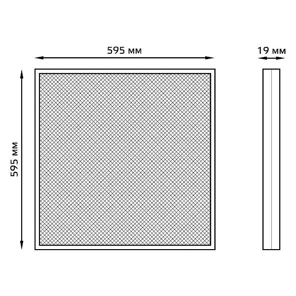 Светильник офисный, промышленный Gauss 36W 3200lm 6500K IP20 призма LED