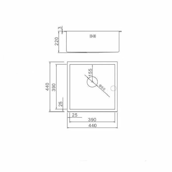 Мойка кухонная Wisent WS34444/WGER013