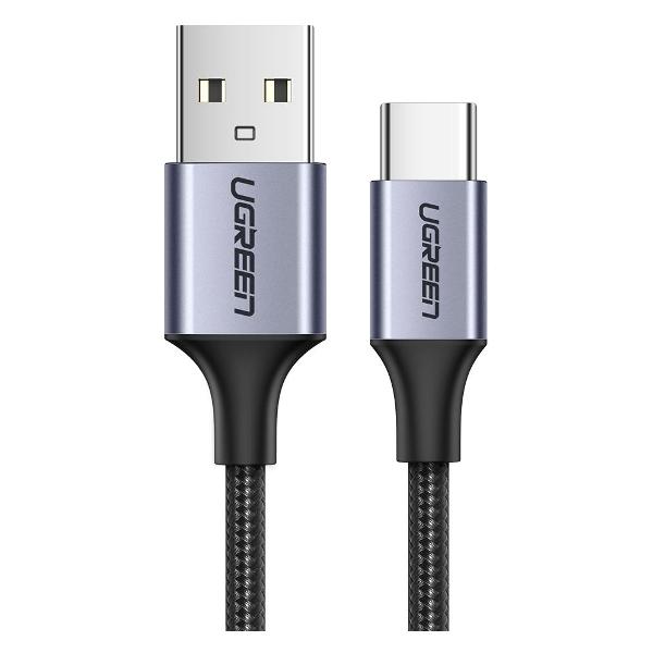Кабель uGreen USB-A 2.0 to USB-C 1,5м (US288) серый фото