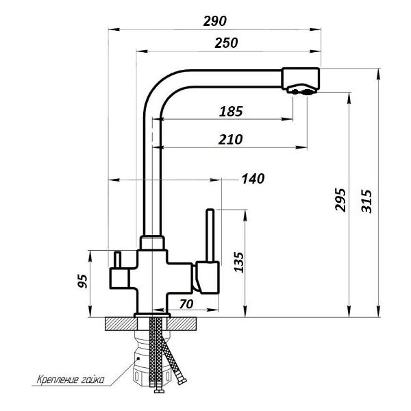 Смеситель Wisent W4355-3-24 Gp