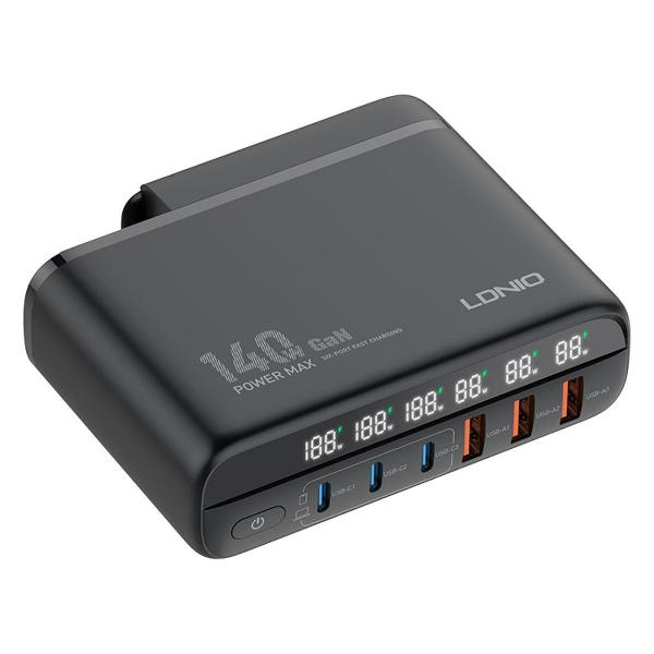 Сетевое зарядное устройство LDNIO A6140C черное фото