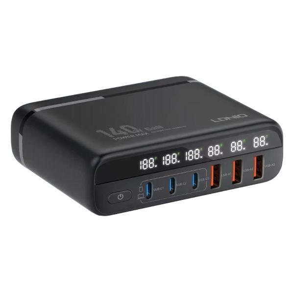 Сетевое зарядное устройство LDNIO A6140C черное