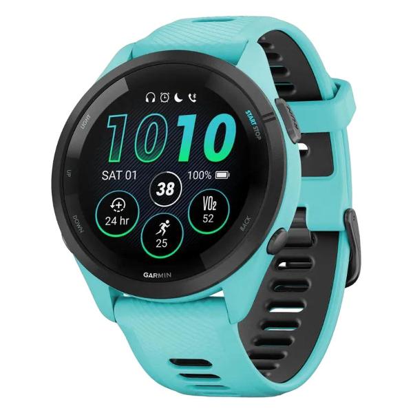 Часы с GPS трекером Garmin Forerunner 265 Music морская волна