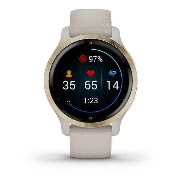 Часы с GPS трекером Garmin Venu 2S Light золотой