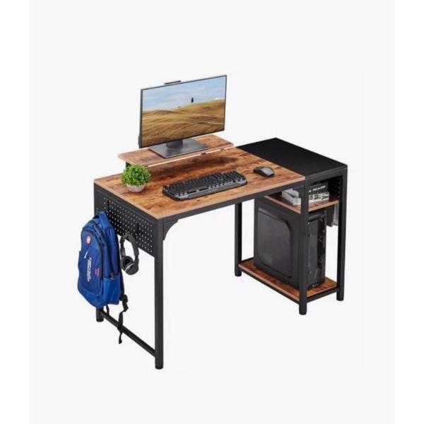 Компьютерный игровой стол Eureka ZX-SS120B-RBB (черный/коричневый)